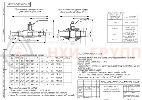 Кран шаровой разборный проходной полнопроходной штуцерно-ниппельный ручной КШ-Р.П.ПП.ШН.Р.НХИ.050.100.04.УХЛ1 DN 50 PN 10,0 МПа, корпус ст. 10Х17Н13М2Т, класс герметичности «А» по ГОСТ 9544-2015