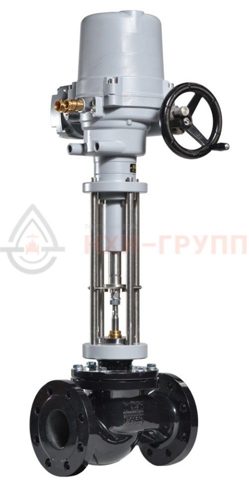 Клапан регулирующий односедельный фланцевый 25ч945п DN 125 PN 1,6 МПа У3 (Kvy - 320? м³/ч) с ЭИМ, корпус чугун