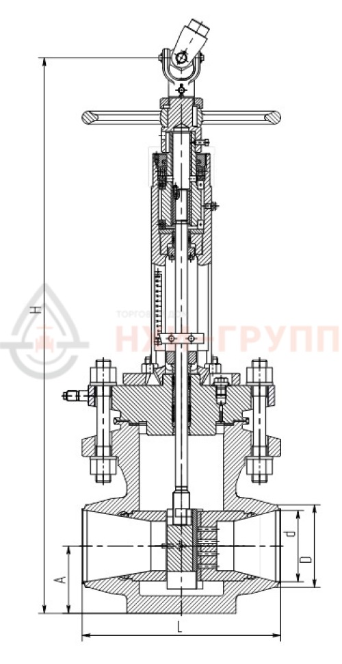 Клапан регулирующий ручной под приварку 934-250-0а DN 250 PN 3,9 МПа Т60 °С, корпус ст. 20