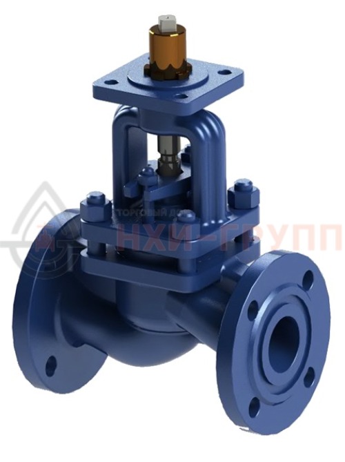 Клапан запорный сальниковый фланцевый под электропривод 15лс965п DN 150 PN 1,6 МПа ХЛ1, корпус ст. 09Г2С, класс герметичности «А» по ГОСТ 9544-2015