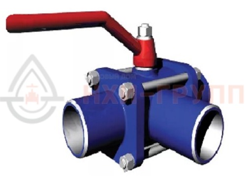 Кран шаровой разборный трехходовой неполнопроходной под приварку ручной КШ-Р.ТХ.НП.П.Р.НХИ.065/050.016.03.УХЛ1 DN 65/50 PN 1,6 МПа, корпус ст. 12Х18Н10Т, класс герметичности «А» по ГОСТ 9544-2015