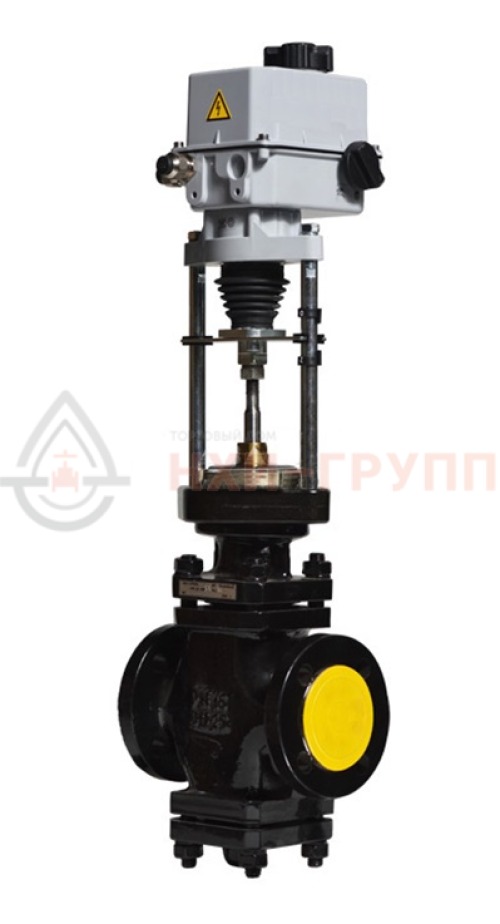Клапан регулирующий двухседельный фланцевый 25ч940нж DN 50 PN 1,6 МПа У3 (Kvy - 63? м³/ч) с ЭИМ, корпус чугун