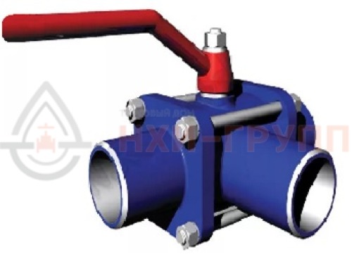 Кран шаровой разборный трехходовой полнопроходной под приварку ручной КШ-Р.ТХ.ПП.П.Р.НХИ.025.025.02.ХЛ1 DN 25 PN 2,5 МПа, корпус ст. 09Г2С, класс герметичности «А» по ГОСТ 9544-2015