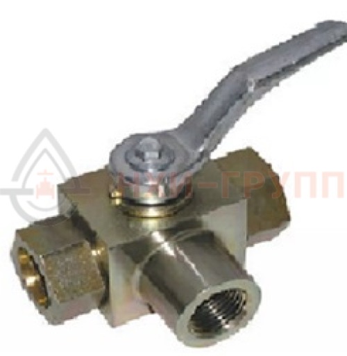 Кран шаровой разборный трехходовой полнопроходной муфтовый ручной КШ-Р.ТХ.ПП.М.Р.НХИ.050.025.03.УХЛ1 DN 50 PN 2,5 МПа, корпус ст. 12Х18Н10Т, класс герметичности «А» по ГОСТ 9544-2015