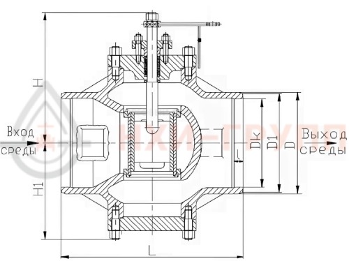 Клапан регулирующий под приварку ручной Т-138бм DN 300 PN 10,0 МПа Т300 °С, корпус ст. 25Л