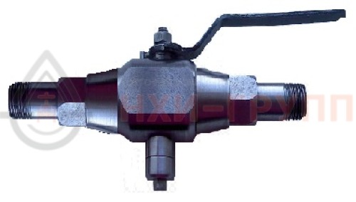 Кран шаровой разборный трехходовой неполнопроходной штуцерно-ниппельный ручной КШ-Р.ТХ.НП.ШН.Р.НХИ.050/040.063.04.УХЛ1 DN 50/40 PN 6,3 МПа, корпус ст. 10Х17Н13М2Т, класс герметичности «А» по ГОСТ 9544-2015