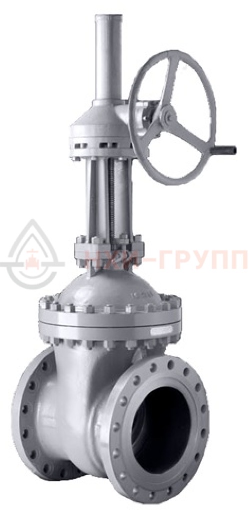 Задвижка клиновая литая с выдвижным шпинделем фланцевая с редуктором 30с599нж DN 800 PN 2,5 МПа У1, корпус ст. 20Л, класс герметичности «А» по ГОСТ 9544-2015