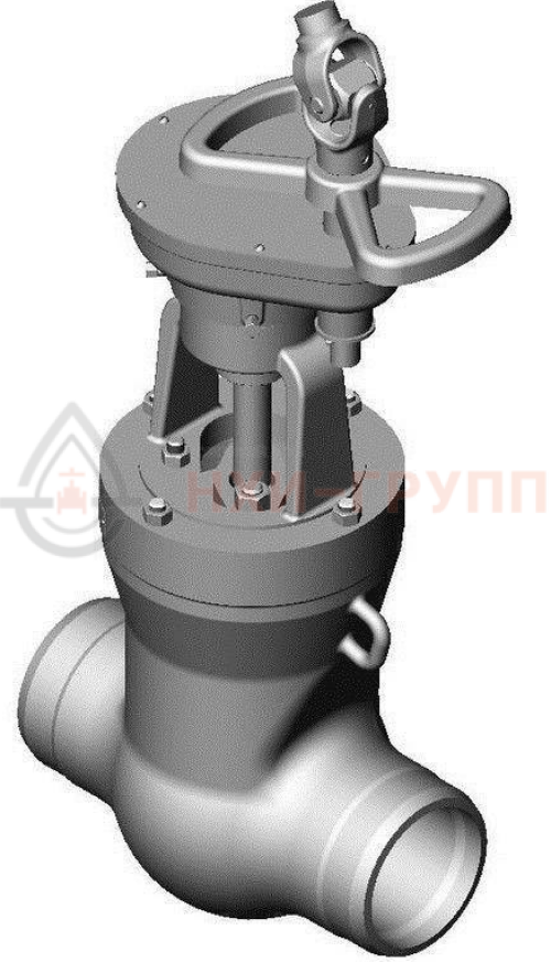 Задвижка запорная под приварку с цилиндрическим редуктором Т-116бс DN 150 PN 10,0 МПа Т450 °С, корпус ст. 25Л