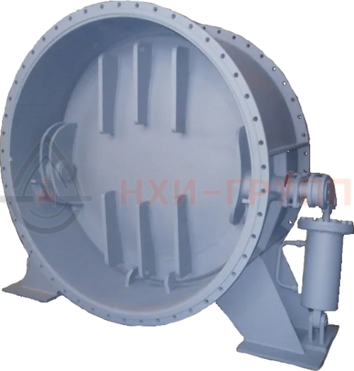 Клапан обратный поворотный с демпфером фланцевый 19с20р DN 1000 PN 1,0 МПа У1, корпус ст. 20