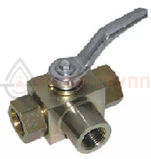 Кран шаровой разборный трехходовой неполнопроходной муфтовый ручной КШ-Р.ТХ.НП.М.Р.НХИ.065/050.160.03.УХЛ1 DN 65/50 PN 16,0 МПа, корпус ст. 12Х18Н10Т, класс герметичности «А» по ГОСТ 9544-2015
