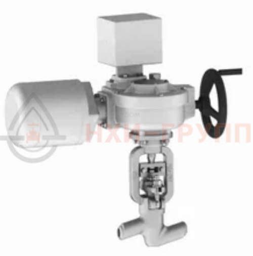 Клапан (вентиль) запорный под приварку  с электроприводом (821-Э-0а) 998-20-Э DN 20 PN 37,3 МПа Т280 °С, корпус ст. 20