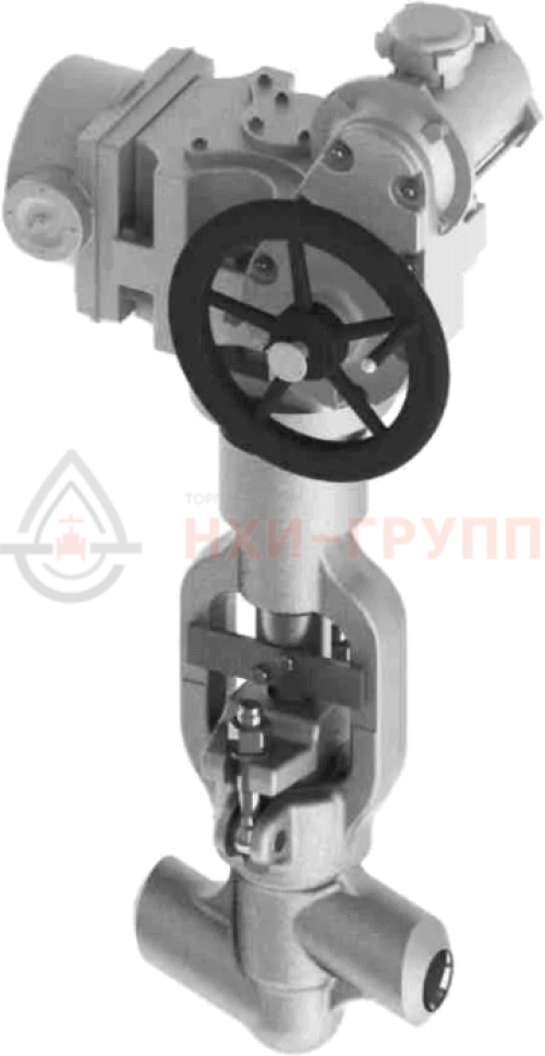 Клапан (вентиль) запорный под приварку с электроприводом (Н-Б1-07 У2) 1055-32-ЭМ DN 32 PN 25,0 МПа Т545 °С , корпус ст. 12Х1МФ