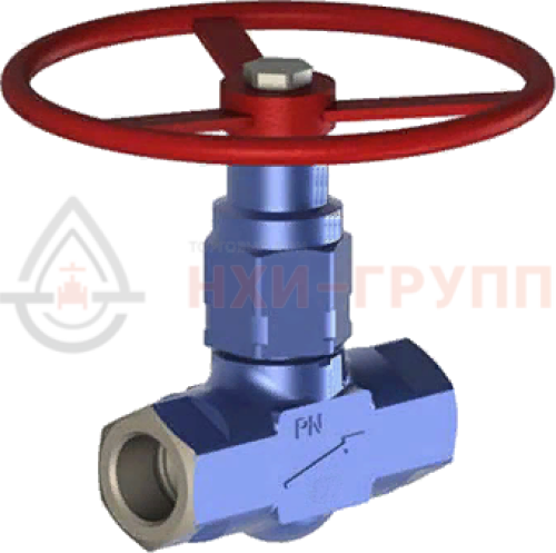 Клапан запорный сальниковый муфтовый ручной 15лс26нж DN 15 PN 10,0 МПа ХЛ1, корпус ст. 09Г2С, класс герметичности «А» по ГОСТ 9544-2015