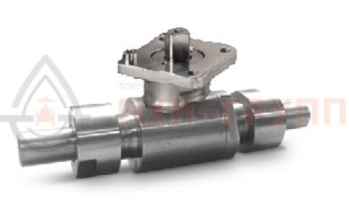 Кран шаровой разборный проходной полнопроходной штуцерно-ниппельный под электропривод КШ-Р.П.ПП.ШН.ЭП.НХИ.032.016.03.УХЛ1 DN 32 PN 1,6 МПа, корпус ст. 12Х18Н10Т, класс герметичности «А» по ГОСТ 9544-2015