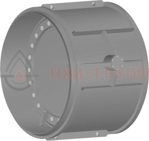 Клапан обратный поворотный с демпфером под приварку 19с20р DN 1200 PN 0,25 МПа У1, корпус ст. 20