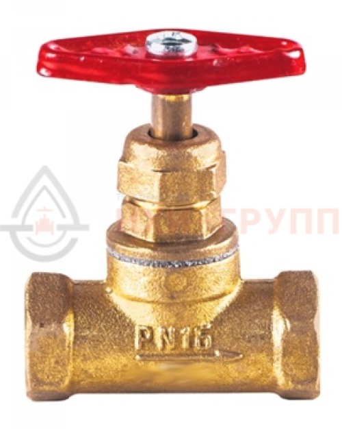 Клапан запорный сальниковый муфтовый ручной 15б1п DN 20 PN 1,6 МПа УХЛ4, корпус латунь, класс герметичности «А» по ГОСТ 9544-2015