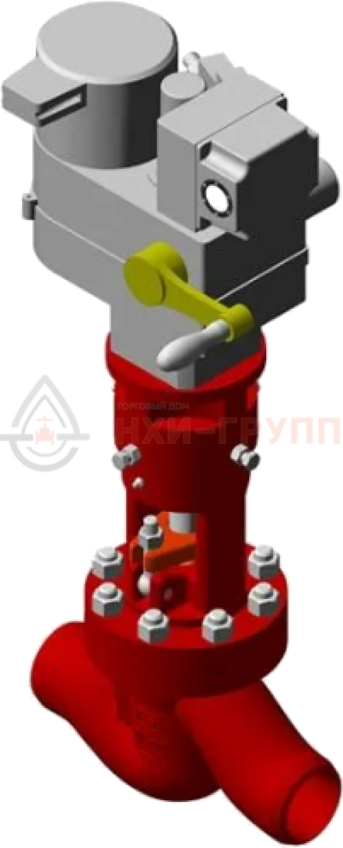 Клапан (вентиль) запорный под приварку с электроприводом (ЭП-З-300-25-Б1-0-А-У1) 1с-8-2ЭН DN 80 PN 10,0 МПа Т450 °С, корпус ст. 25Л