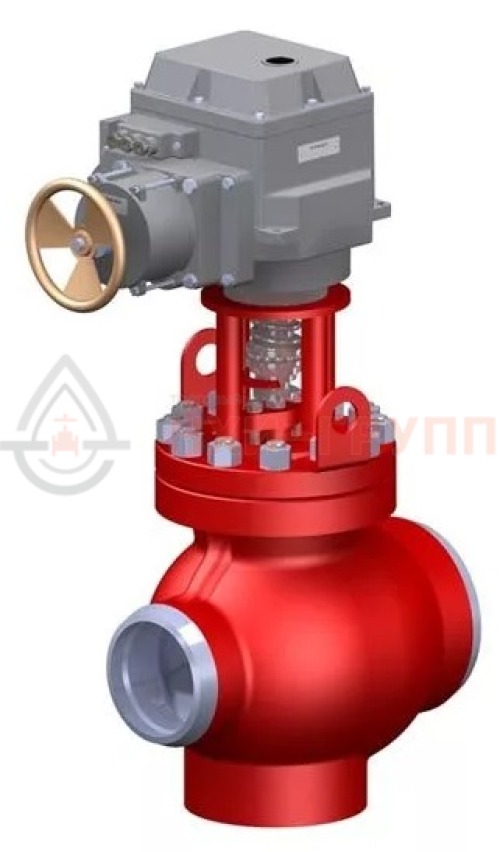 Клапан регулирующий под приварку с электроприводом (МЭОФ-250/25-0,25У-99К) 6с-12-1-1Э DN 50 PN 6,3 МПа Т425 °С, корпус ст. 25Л