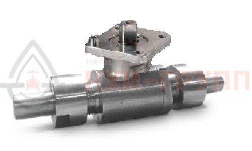 Кран шаровой разборный проходной полнопроходной штуцерно-ниппельный под электропривод КШ-Р.П.ПП.ШН.ЭП.НХИ.020.063.03.УХЛ1 DN 20 PN 6,3 МПа, корпус ст. 12Х18Н10Т, класс герметичности «А» по ГОСТ 9544-2015