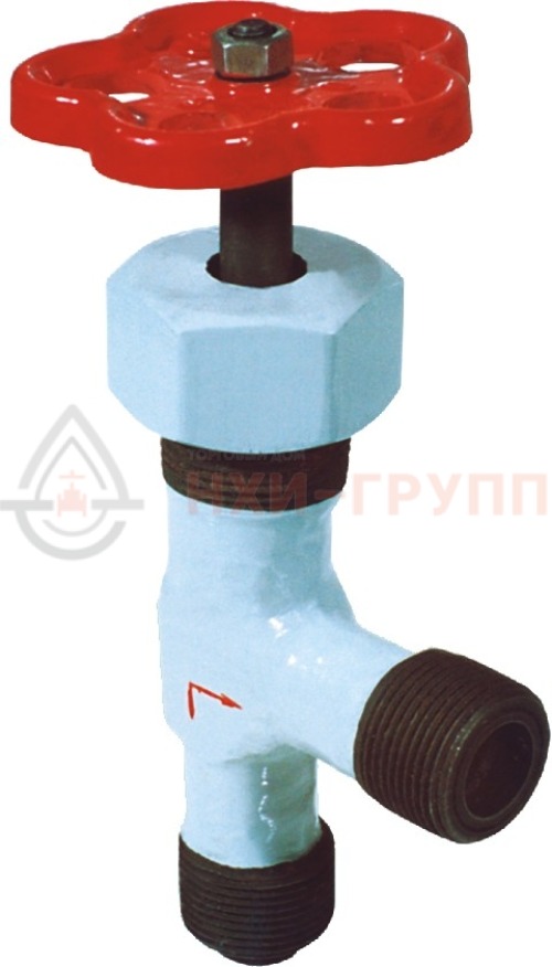 Клапан запорный угловой сальниковый цапковый ручной 15нж13бк DN 10 PN 2,5 МПа УХЛ1, корпус ст. 12Х18Н9Т, класс герметичности «А» по ГОСТ 9544-2015