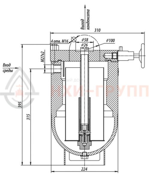 Конденсатоотводчик поплавковый 5с-1-2 DN 25 PN 10,0 Т450 °С, корпус ст. 20
