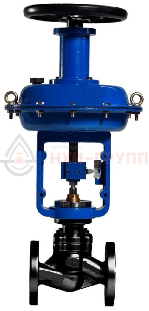 Клапан регулирующий односедельный "после себя" нормально открытый фланцевый 25ч41п DN 80 PN 1,6 Мпа У3 (Kvy - 160? м³/ч) с МИМ, корпус чугун