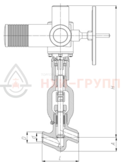 Клапан регулирующий под приварку с электроприводом (AUMA SAR 14.6) 10с-6-5ЭД DN 50 PN 13,7 МПа Т560 °С, корпус ст. 12Х1МФ