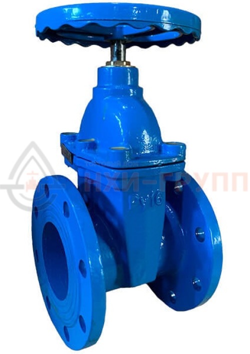 Задвижка с обрезиненным клином литая с невыдвижным шпинделем фланцевая ручная 30ч39р DN 150 PN 1,6 МПа У3, корпус чугун, класс герметичности «А» по ГОСТ 9544-2015