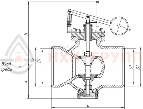 Клапан регулирующий под приварку ручной 14с-73-20-3 DN 300 PN 6,3 МПа Т425 °С, корпус ст. 20