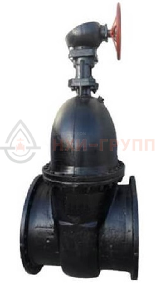 Задвижка параллельная литая с невыдвижным шпинделем фланцевая с редуктором 30ч515бр DN 800 PN 1,0 МПа У3, корпус чугун, класс герметичности «D» по ГОСТ 9544-2015