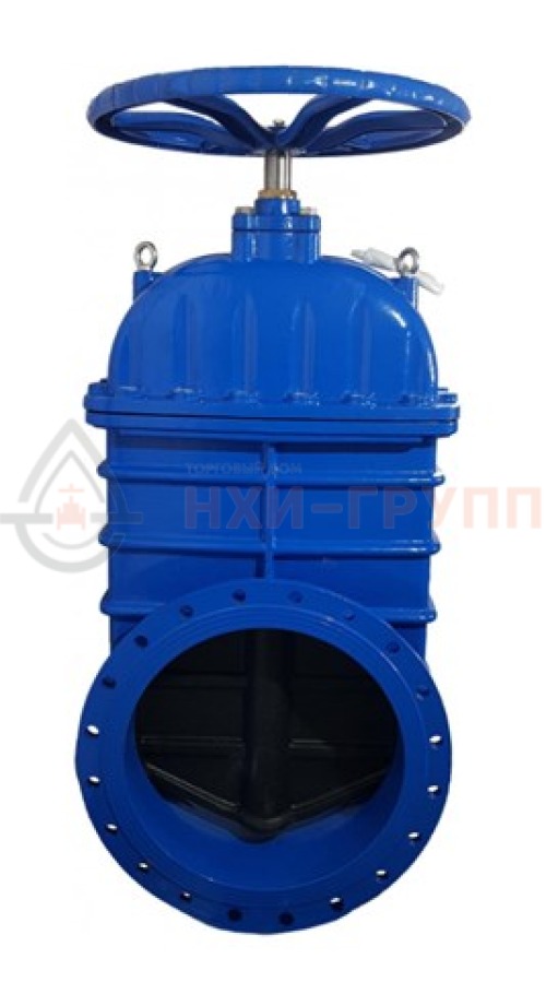Задвижка с обрезиненным клином литая с невыдвижным шпинделем фланцевая ручная 30ч39р DN 400 PN 1,6 МПа У3, корпус чугун, класс герметичности «А» по ГОСТ 9544-2015