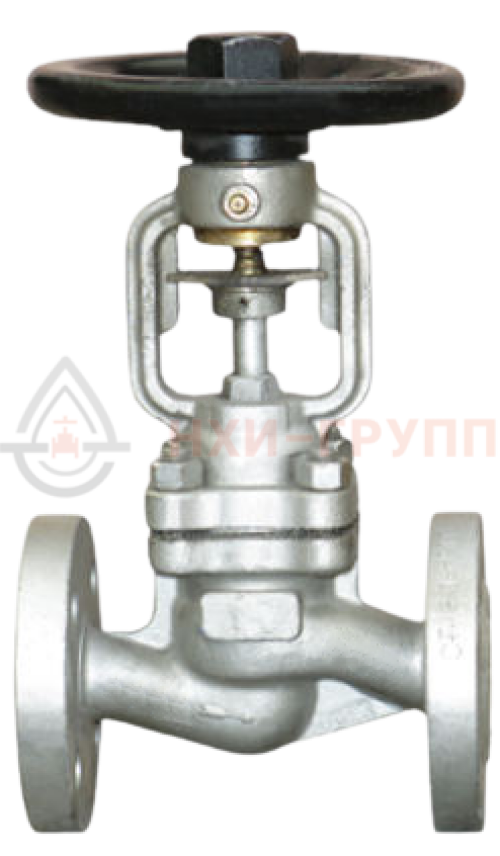 Клапан запорный сильфонный фланцевый ручной 15с66нж DN 15 PN 2,5 МПа У1, корпус ст. 25Л, класс герметичности «А» по ГОСТ 9544-2015