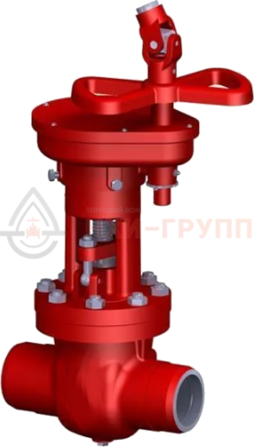 Задвижка запорная под приварку с цилиндрическим редуктором 1511-80-ЦЗ DN 80 PN 10,0 МПа Т450 °С, корпус ст. 15ГС