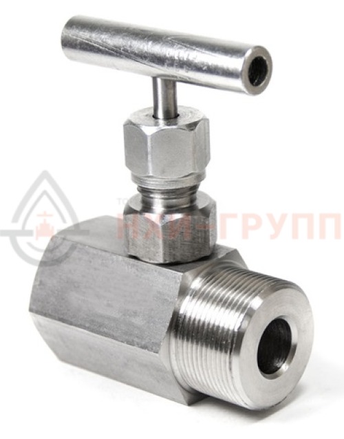 Клапан запорный игольчатый комбинированный (муфта/цапка) ручной 15лс54бк DN 20 PN 25,0 МПа ХЛ1, корпус ст. 09Г2С, класс герметичности «А» по ГОСТ 9544-2015