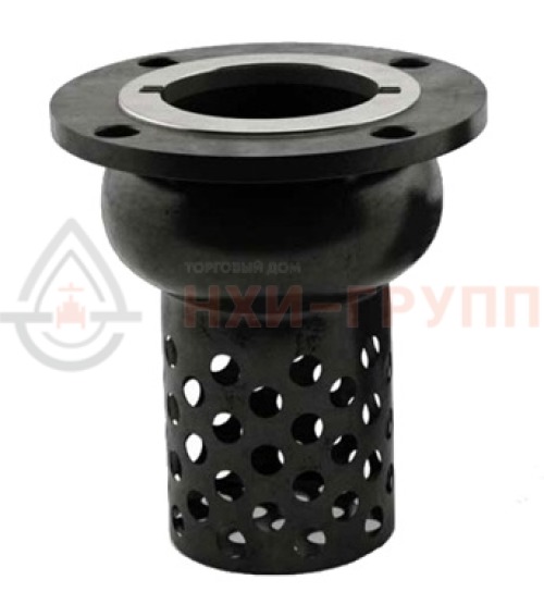 Клапан обратный приемный с сеткой фланцевый 16ч42р DN 150 PN 0,25 МПа У3, корпус чугун