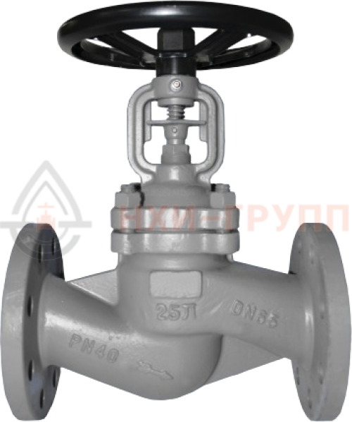 Клапан запорный сильфонный фланцевый ручной 15с66п DN 150 PN 4,0 МПа У1, корпус ст. 25Л, класс герметичности «А» по ГОСТ 9544-2015