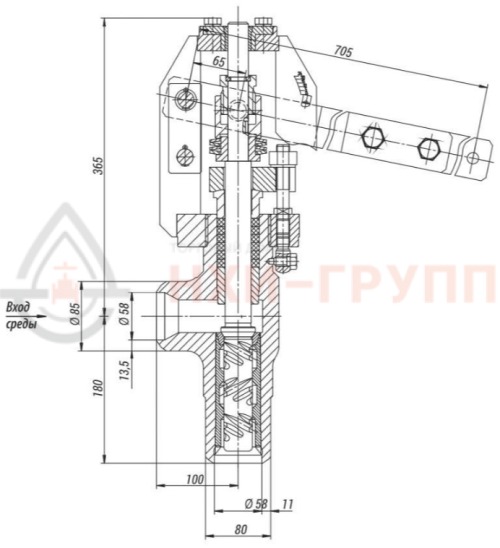 Клапан регулирующий под приварку с электроприводом (МЭО-630/25-0,25У-92К) 879-65-Р-04А DN 65 PN 23,5 МПа Т250 °С, корпус ст. 20